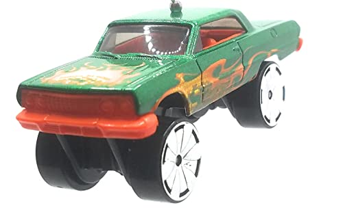 1963 Chevy Impala Lifted Green Orange Flames Christmas Ornament