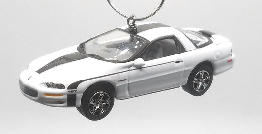 2002 Chevy Camaro ZL1 WhiteBlack Stripes Christmas Ornament