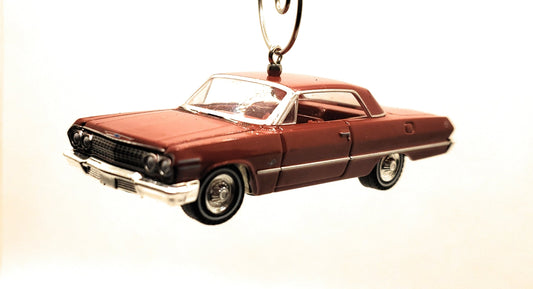 1963 Chevy Impala Sport Coupe Red Christmas Ornament