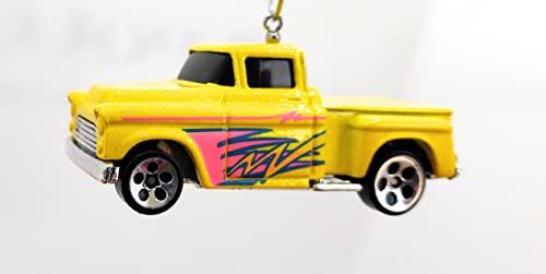 1956 Chevy Pickup Truck Yellow Pink Christmas Ornament