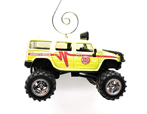 Hummer H2 Large Custom  Diecast Yellow Christmas Ornament
