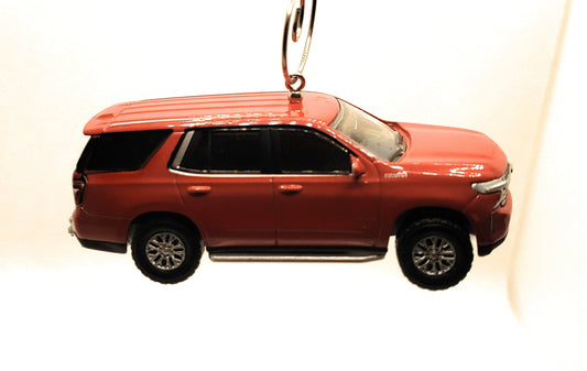 2021 Chevy Tahoe Red Christmas Ornament