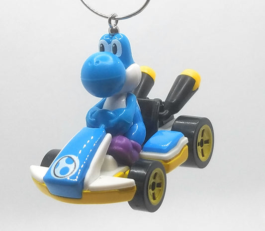 Mario Kart Blue Yoshi Standard Cart Blue White Yellow Christmas Ornament