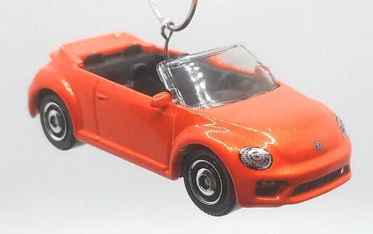 2019 Volkswagen Beetle Convertible Orange Christmas Ornament