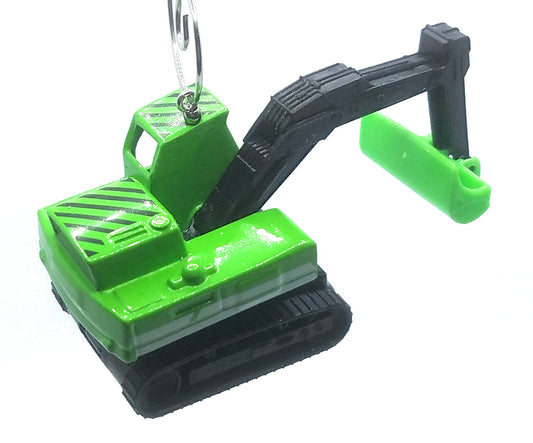 Excavator Tractor Green Black Christmas Ornament