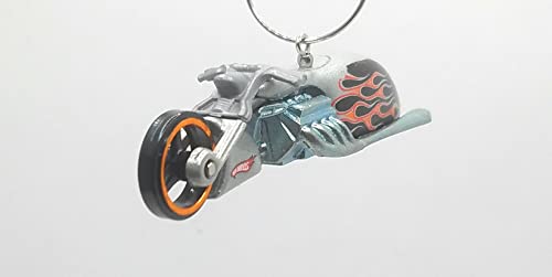 V8 Motorcycle Silver Christmas Ornament