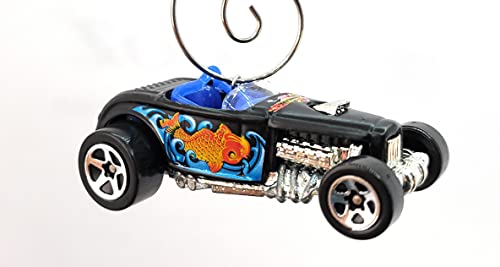 Diecast  1932 Ford Roadster Black Koi Fish Christmas Ornament