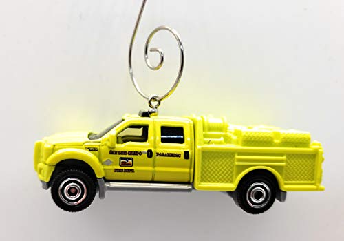 Ford F-550 Super Duty Truck Car Custom  Diecast Yellow Christmas Ornament