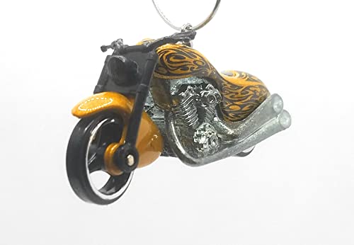 Scorchin' Scooter Motorcycle Chopper Gold Black Christmas Ornament