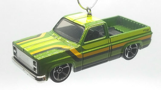 1983 Chevy Silverado Green Yellow Black Stripes Christmas Ornament