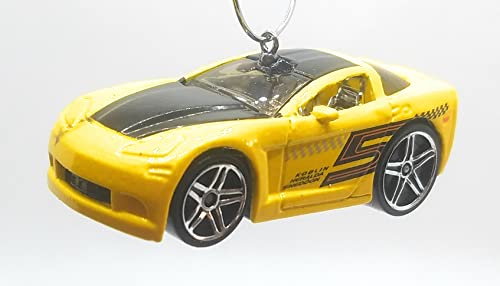 Tooned 2005 Corvette Yellow Black Christmas Ornament