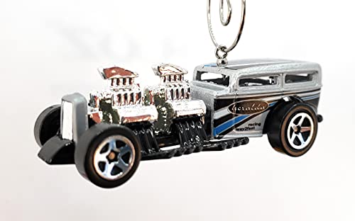 Diecast  Way 2 Fast Hot Rod Gray Black Blue Christmas Ornament