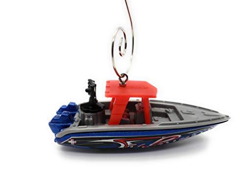 Sea Police Speed Boat Custom  Diecast Blue Christmas Ornament