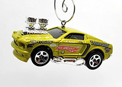 1968 Ford Mustang Big Engine Yellow Christmas Ornament