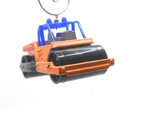 Road Roller Steamroller Orange Blue Christmas Ornament