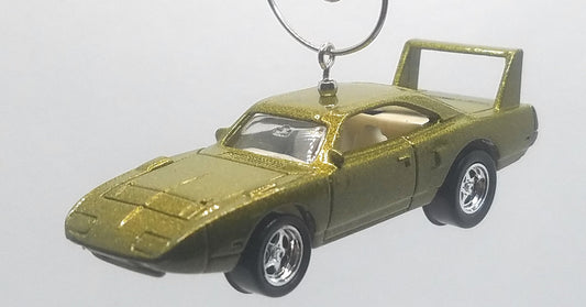 Plymouth Super Bird Olive Green/White Interior Christmas Ornament