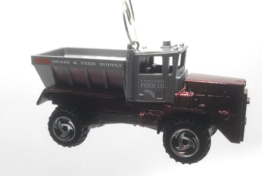Oshkosh Dump Truck Red Gray Christmas Ornament
