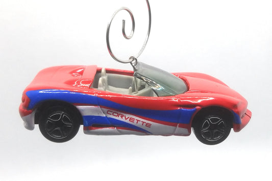 Chevy Corvette Stingray III Red Blu White Christmas Ornament