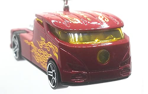 Volkswagen T1 Van Qombee Dark Red Flames Christmas Ornament