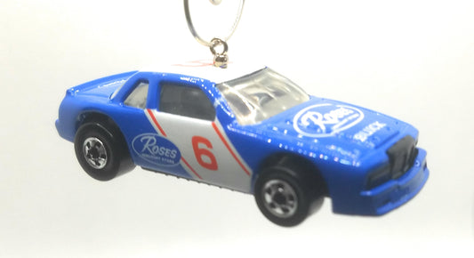 Buick Stock Car Blue White #6 Christmas Ornament