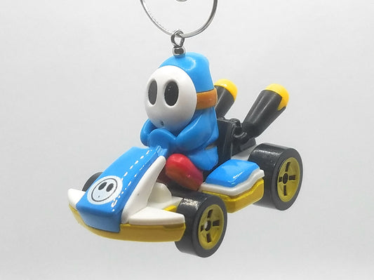 Mario Kart Blue Shy Guy Standard Cart Blue White Yellow Christmas Ornament