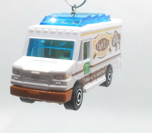 Chow Mobile Food Truck Burger Food Truck White Christmas Ornament