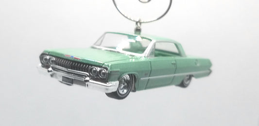 1963 Chevy Impala Lowrider Green Christmas Ornament