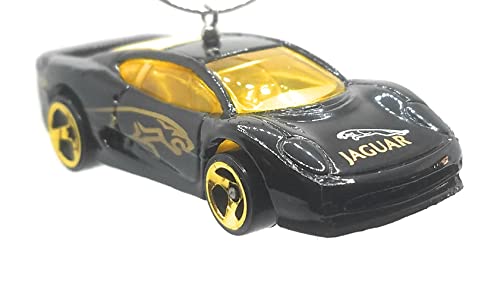 Jaguar XJ 220 Black Yellow Windows Christmas Ornament