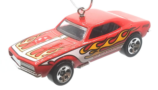 1967 Camaro Red White Flames Christmas Ornament