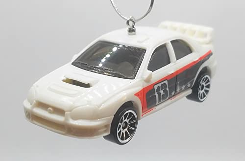 Subaru Impreza White Black Red Decal Christmas Ornament