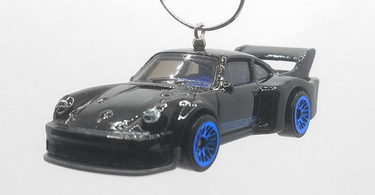 Porsche 934.5 Black/Blue Interior Wheels Christmas Ornament