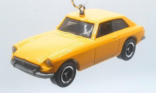 1971 MGB GT Coupe Yellow Black Christmas Ornament