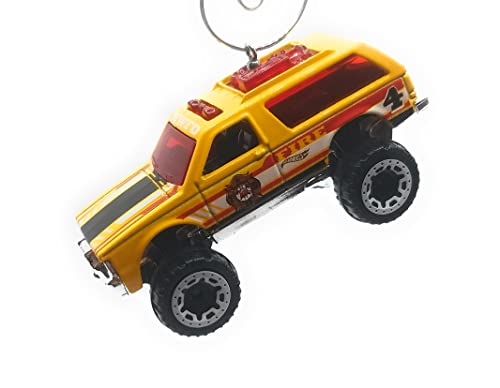 Chevy Blazer 4x4 Fire Department Yellow Red Christmas Ornament