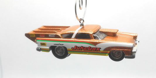 1955 Jukebox Race Car Copper Christmas Ornament