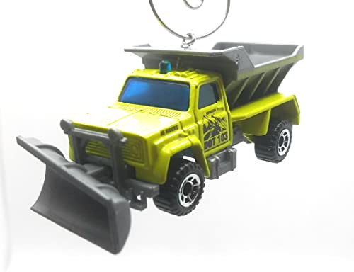 Highway Maintenance Truck Snowplow Lime Christmas Ornament