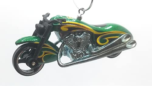 Scorchin' Scooter Motorcycle Green Black Yellow Christmas Ornament