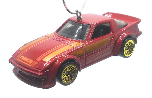 Mazda RX-7 Red Gold Christmas Ornament