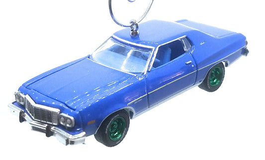 1974 Ford Gran Torino Sport Blue Green Rims Ltd Ed Christmas Ornament