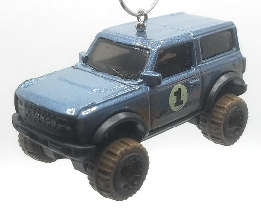2021 Ford Bronco Blue Brown Christmas Ornament