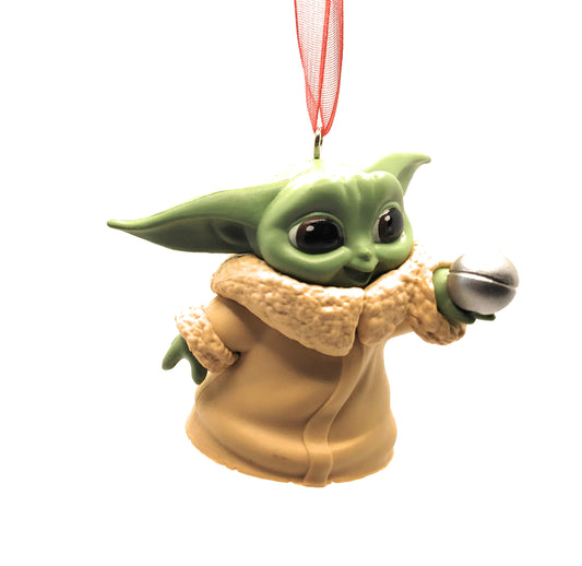 Baby Yoda Silver Ball Grogu Mandalorian Star Wars Custom  Christmas Ornament