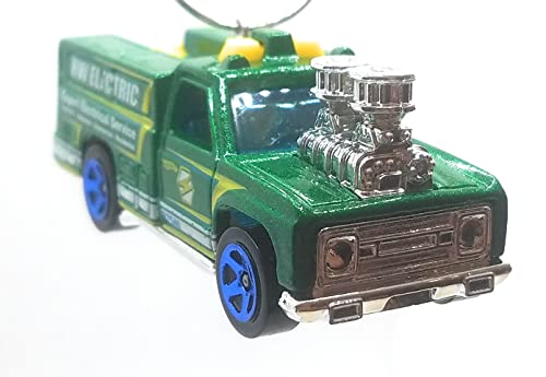 Electrical Service Truck Green Christmas Ornament