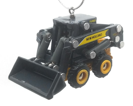 New Holland Skid Steer Loader Grey Yellow Christmas Ornament