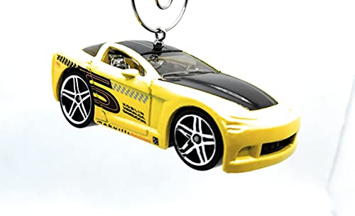 2005 Chevy Corvette Tooned Yellow Christmas Ornament