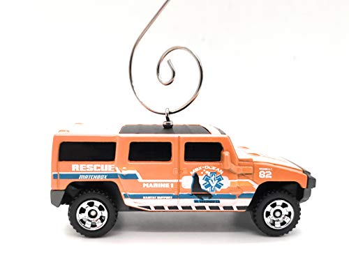 Hummer H2 SUV Truck Custom  Diecast Orange Christmas Ornament
