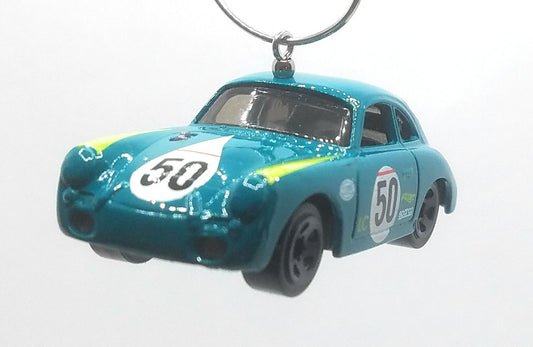 Porsche 356A Outlaw Blue Green/# 50 White Decal Christmas Ornament