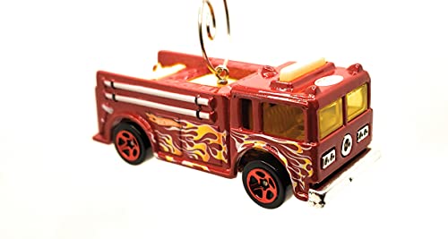 Red Fire Truck with Flames Christmas Ornament