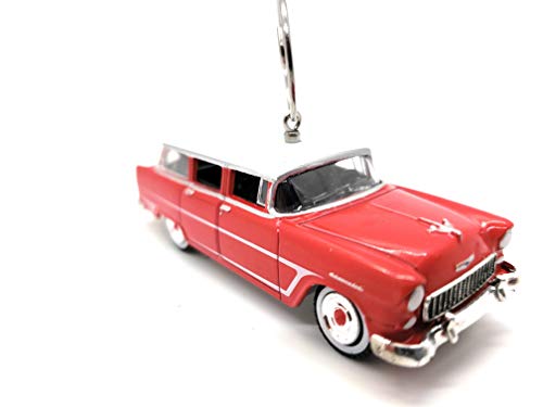 1955 Chevrolet Two Town Townsman Car Custom  Diecast Red Christmas Ornament
