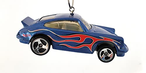 Porsche Carrera Blue Flames Christmas Ornament