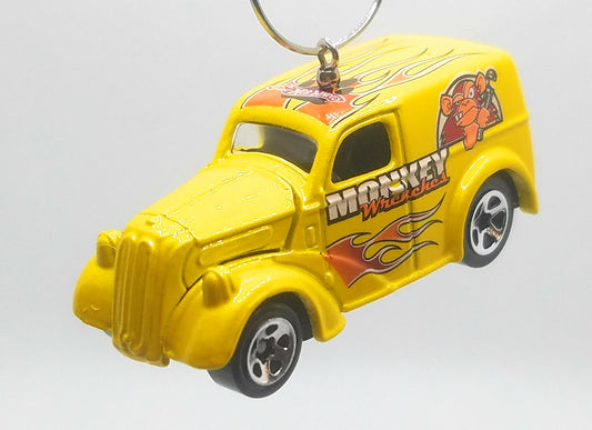 Anglia Panel Repair Truck Yellow Orange Christmas Ornament