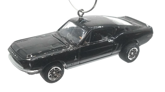 1968 Shelby GT-350 Black White Stripe Christmas Ornament